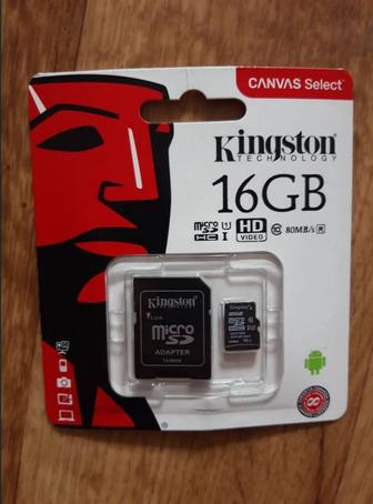 Kingston MicroSD 16 гб, микро флешка