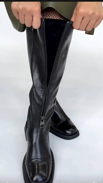 Сапоги женские -зима.Турция , размер 38,натуральная кожа, натуральный мех