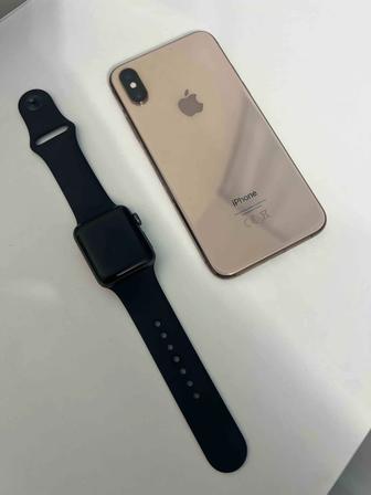 Продам б/у часы Apple Watch 3, iPhone XS 64