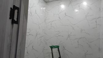 Поклейка обоев галтели побелка