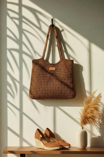 Сумка - Шоппер вязаная крючком