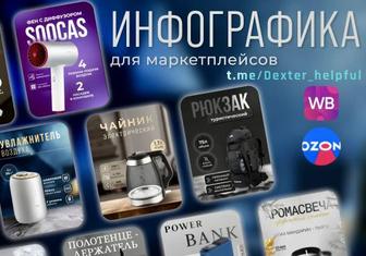 Инфографика, дизайн карточек товаров для WILDBERRIES, OZON