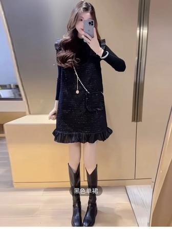 Черное платье повседневное