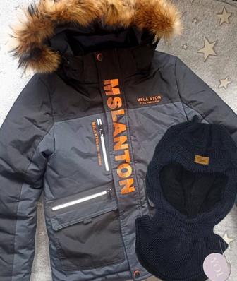 Куртка зима 134 р,шапка в подарок 6-8 лет