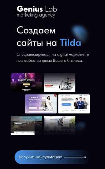 Создание сайтов на Tilda от 3 дней / сайт / landing page / лендинг/ вебсайт