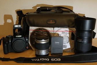 Фотоаппарат Canon 400D с двумя объективами Canon и Tamron и сумкой