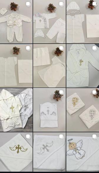 Крестильные наборы в ассортименте полотенца, платочки, халаты, рубашки