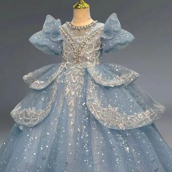 Нарядное бальное платье для девочки Снежная принцесса