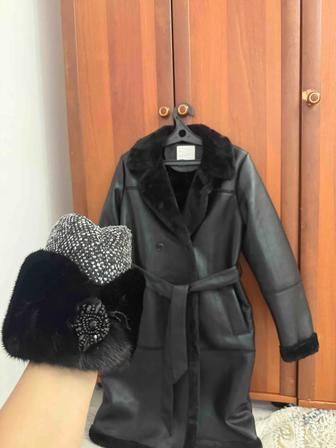 Дубленка и норка шапка