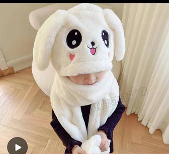 Шапка шарф перчатки с сушкой для девочки