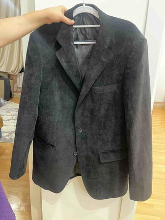 Вельветовый пиджак черного цвета мужской