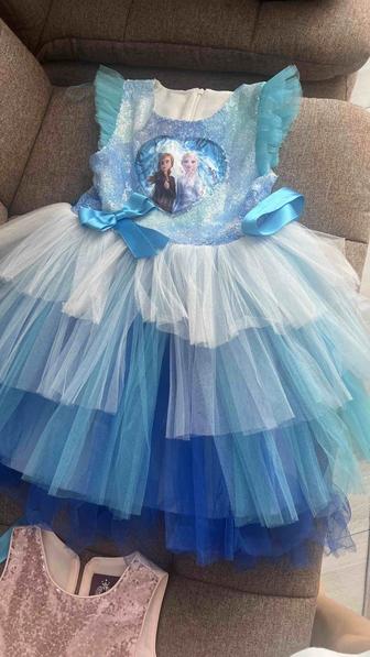 Нарядное платье Анна и Эльза на возраст 5-6 лет