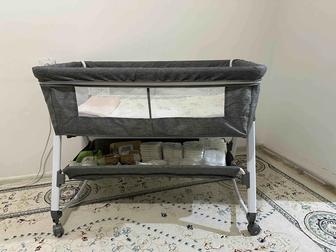 Манеж-кровать, поперечный маятниковый механизм QJ-169 для детей от 0 до 12