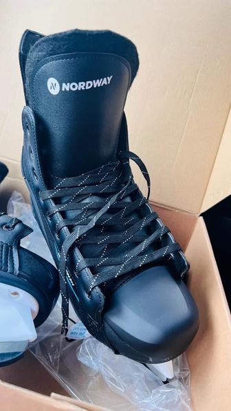 Коньки мужские ледорубы с защитой от удара шайбы Nordway NDW200 SR
