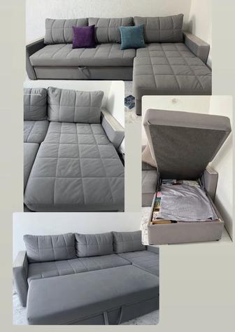 Продается Г-образный диван серого цвета в отличном состоянии.