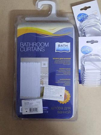 Штора для ванной Bath Plus 240x200 см полиэстер цвет белый и кольца