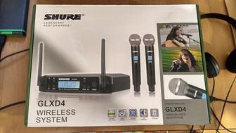 Радиомикрофоны Shure GLXD4, караоке микрофоны