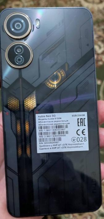 Смартфон ZTE Nubia Neo 5G 8 ГБ/256 ГБ черный