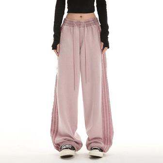 Спортивные штаны женские, стильные широкие штаны