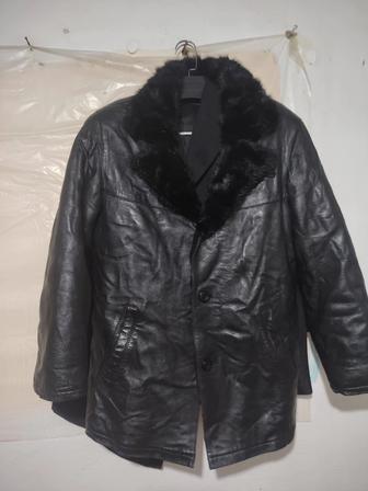 Мужской дубленка натуральный кожа воротник норковый мех