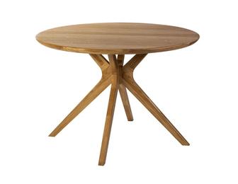 Круглый стол D110 из дуба 4 стула (массив!) в скандинавском стиле