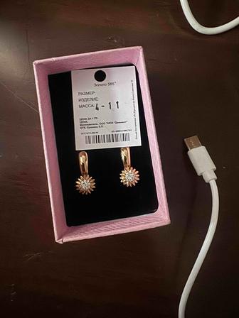 Серьги золотые 585 Соколов новые