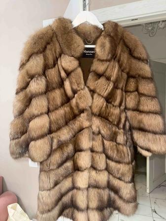 Шуба из соболя баргузинского в оттенке тортор 90 см
