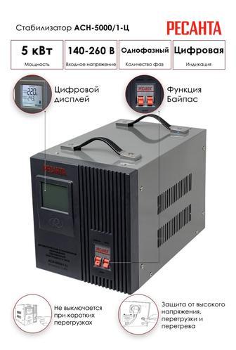 Новый стабилизатор Ресанта АСН-5000/1-Ц