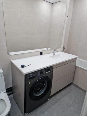 Изготавливаем раковину со столешницей с тумбой из искусственного камня