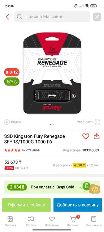 SSD Kingston Fury Renegade 1TB