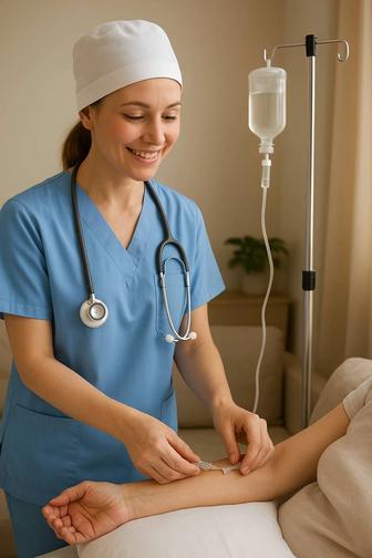 Система, укол на дому, капельница