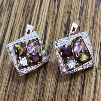 Серьги советское золото