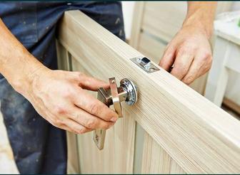 Есік орнату. Установка дверей.