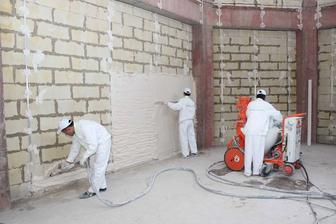 Полусухая стяжка пола.Механизированная штукатурка.