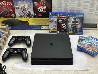 PlayStation 4 Slim 1TB 2 Джойстика 5 дисков Sony Ps Пс Pc