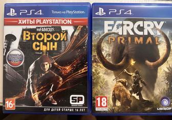 Продам Far Cry Primal и inFamous второй сын на ps4