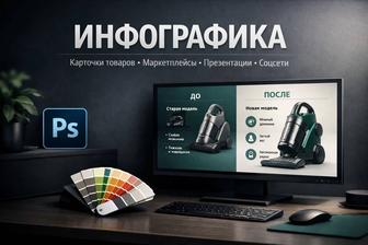 Инфографика для маркетплейсов Kaspi, WB, Ozon Карточки товара