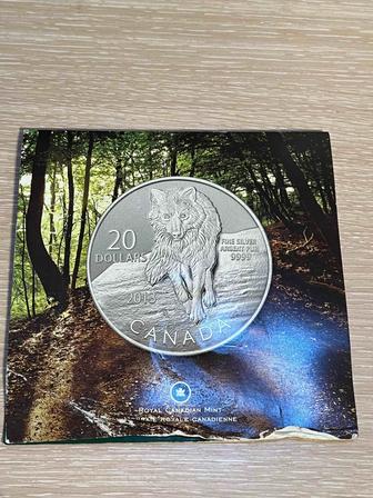 Серебряная монета Канада 20 долларов 2013, Silver 9999, Сертификат