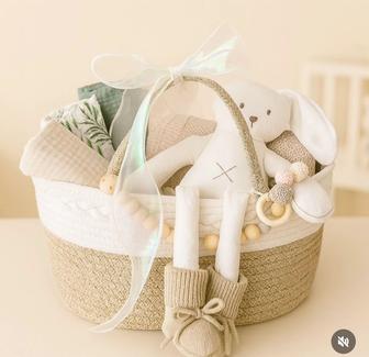 Подарочный набор для новорожденных муслиновые пеленки и одеяло