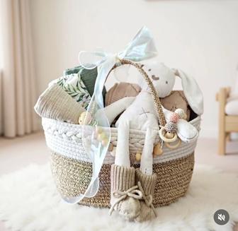 Подарочный набор для новорожденных муслиновые пеленки и одеяло