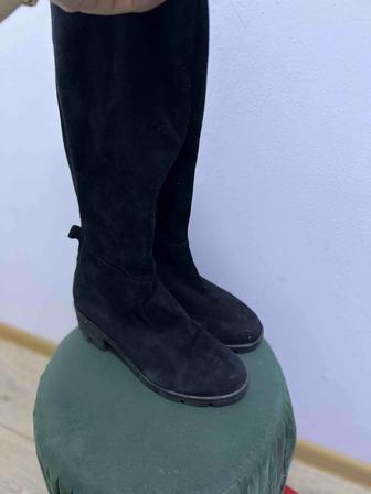 Продается замшевые женские зимние сапоги.Купила за 80 тыс. Отдам за 20тыс
