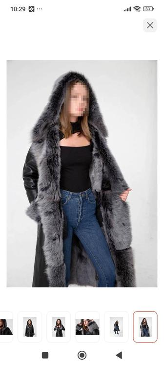 Дубленка Deri Love,черный S(42 размер).Турция.