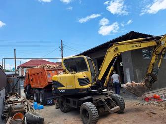 Мини Экскаватор Колёсный 5,5т Услуги Аренда Траншейный Ковш Гидромолот