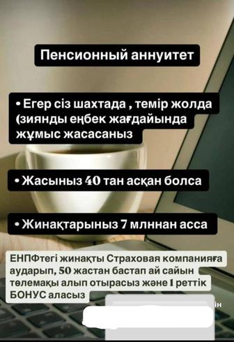 Пенсионкадағы артық ақшаңызды сенімді түрде шешіп беремін! 15%