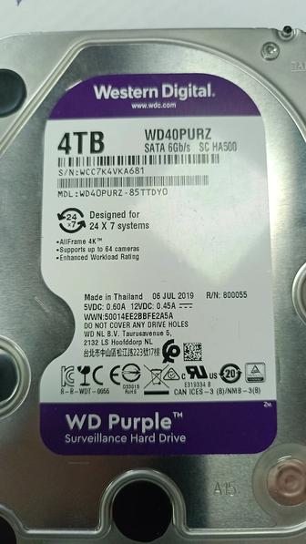 Жесткий диск HDD 4 TB, Purple, Western Digital