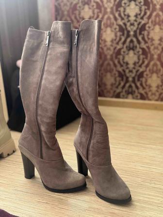Сапоги женские на Каблуке, замшевые