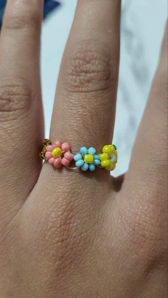 Колечко Разноцветные ромашки.