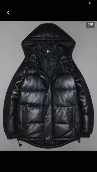 Кожанный куртка зимний