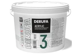 Краска интерьерная Derufa 3 Белая / Краска для потолка / Краска для стен
