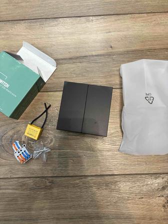 Умный Выключатель клавишный Tuya Smart Switch 2 (без нейтрали), черный